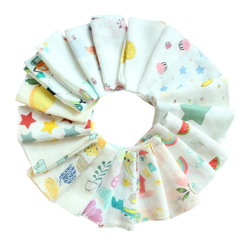 【2 layers】 Baby Bibs For Boys&ampGirls Burp Cloths Bandana Infant Cartoon Anti-dirty Bib Bandanas Square Saliva Towel | Детская