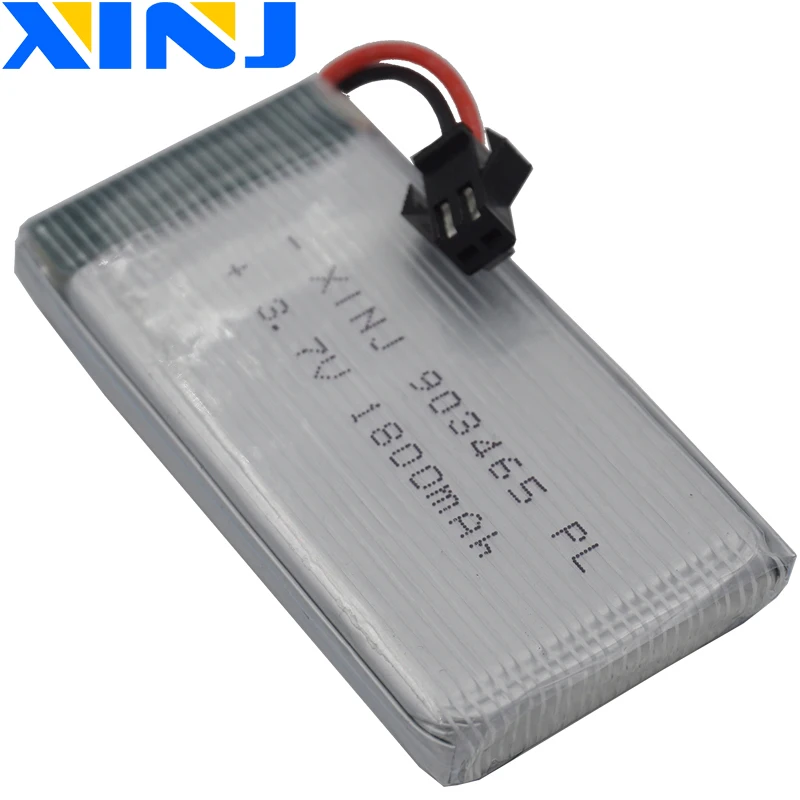 XINJ 2 шт. 3 7 V 1800 мА/ч 25C Перезаряжаемые литий-полимерный Батарея SM Plug 903465 для