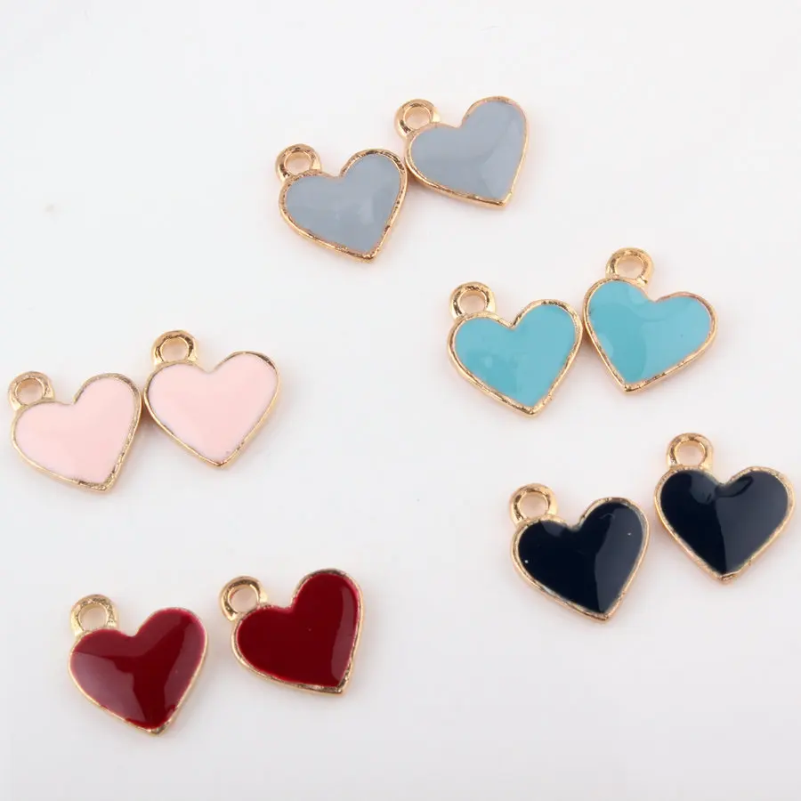 New Arrival 100pcs/Lot 11*13MM Lovely Heart Charms Gold Tone Plated Drop Oil DIY Ornament Accessories Keyring Earring Charms
New Arrival 100pcs/Lot 11*13MM Lovely Heart Charms Gold Tone Plated Drop Oil DIY Ornament Accessories Keyring Earring Charms