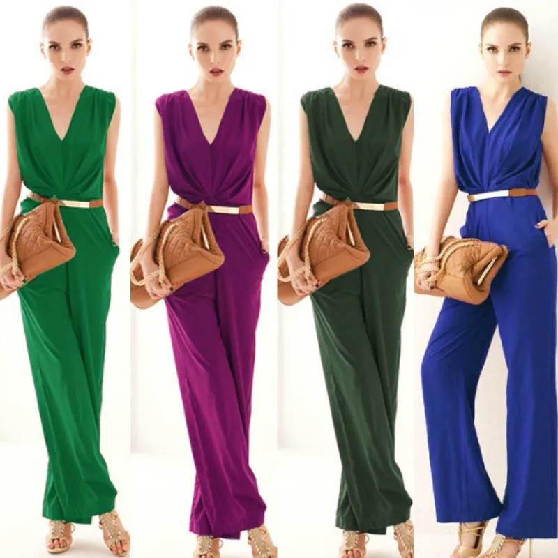 Elegant Euro-American style big celebrity women Jumpsuits Rompers sleeveless V-neck Dual pockets one piece pants
Elegant Euro-American style big celebrity women Jumpsuits Rompers sleeveless V-neck Dual pockets one piece pants