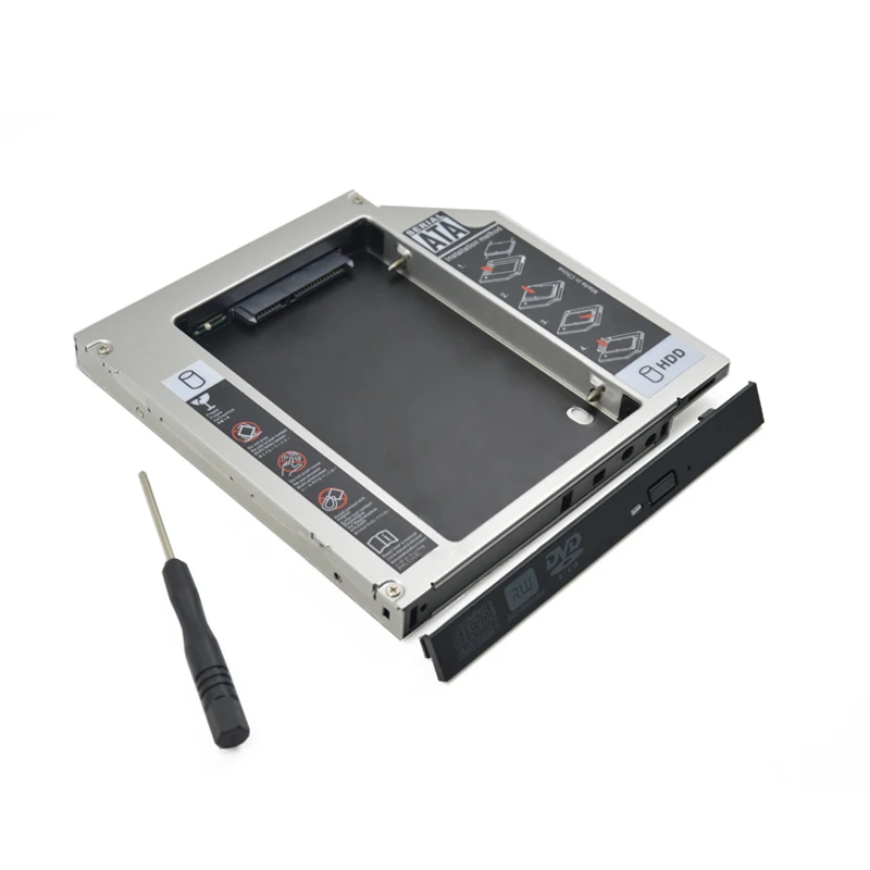 Алюминий Универсальный интерфейс SATA 3 0 HDD Caddy 9 5 мм для 2 "9 мм/9 SSD чехол Корпус