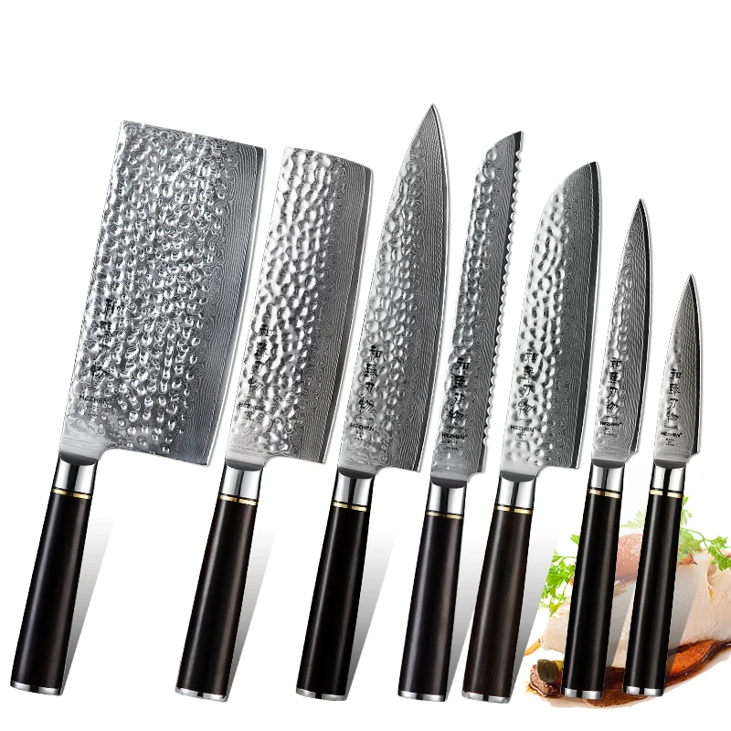 HEZHEN 7 PCS Cooking Knife Set Japanese Complete Damascus Kitchen Knife Sharp Utility Santoku Chef Bread Slice Cooking Knives
HEZHEN 7 PCS Cooking Knife Set Japanese Complete Damascus Kitchen Knife Sharp Utility Santoku Chef Bread Slice Cooking Knives