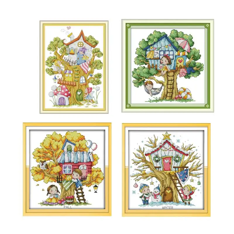 Tree House elves cartoon cross stitch kit aida 14ct 11ct count print canvas stitches embroidery DIY handmade home decor
Tree House elves cartoon cross stitch kit aida 14ct 11ct count print canvas stitches embroidery DIY handmade home decor