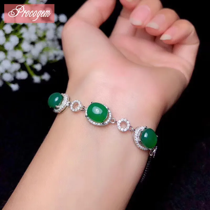 Natural Green Chalcedony Chain Bracelets for Women Accessories 7x9mmx3pcs Genuine Stone 925 Sterling silver Free shipping #145
Natural Green Chalcedony Chain Bracelets for Women Accessories 7x9mmx3pcs Genuine Stone 925 Sterling silver Free shipping #145