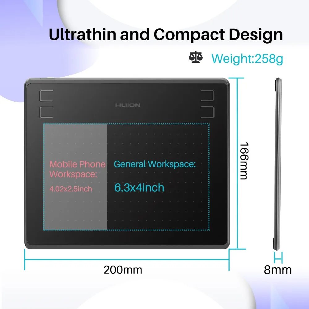 Графический планшет Huion HS64 8192 с безбатарейным стилусом и клавишами нажатия
Графический планшет Huion HS64 8192 с безбатарейным стилусом и клавишами нажатия