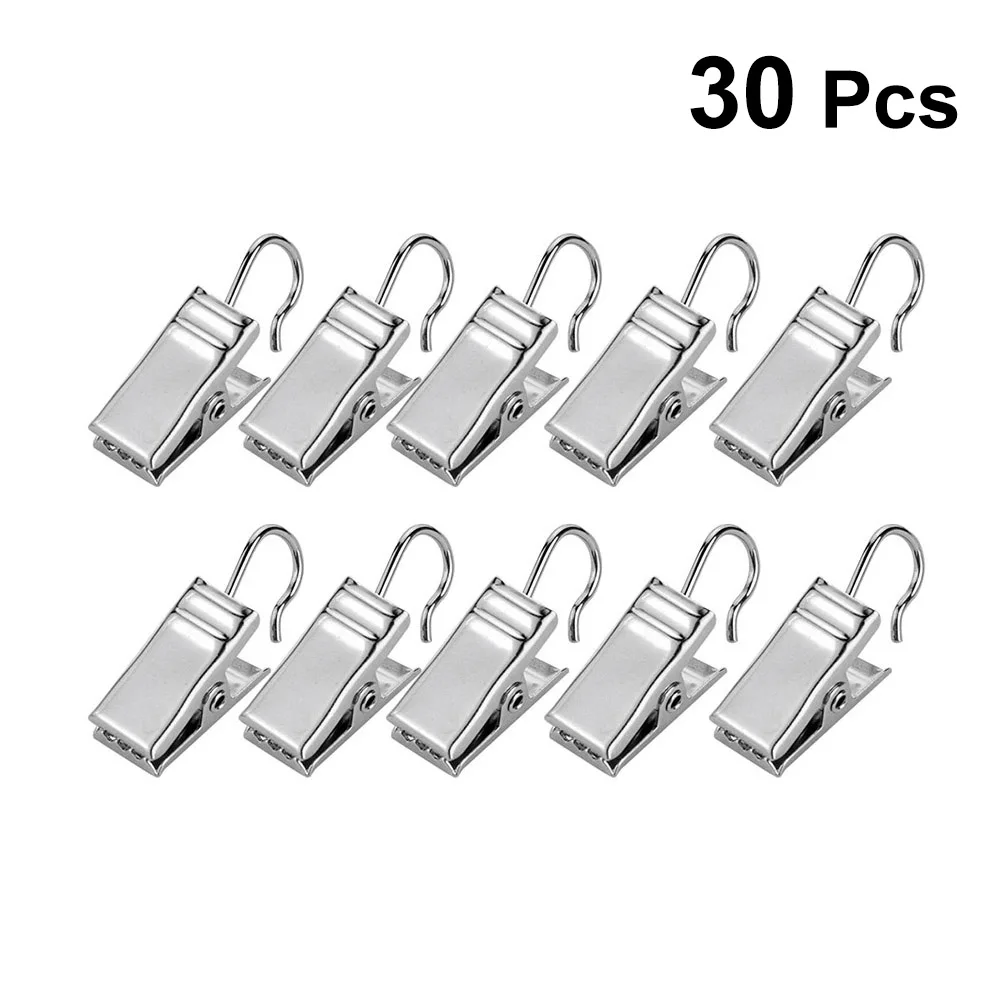 30Pcs Curtain Clips Hook Metal Silver Photo Clips Curtain Hook Socks Hangers for Outdoors Kitchen Bathroom
30Pcs Curtain Clips Hook Metal Silver Photo Clips Curtain Hook Socks Hangers for Outdoors Kitchen Bathroom