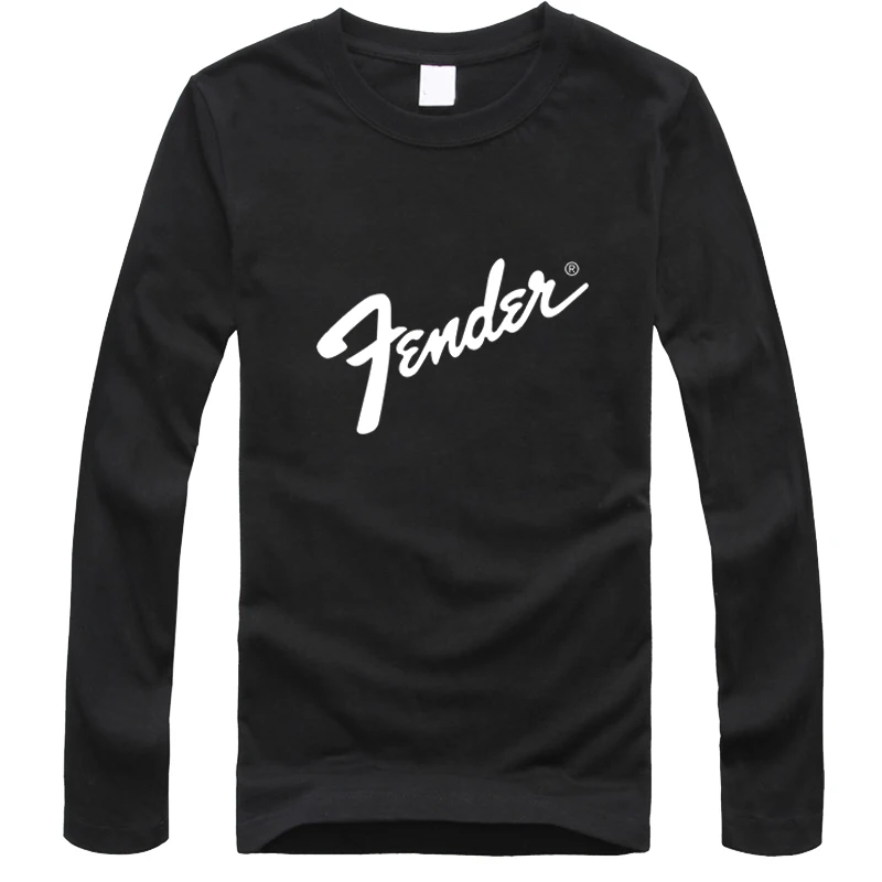 2016 Новая мода на Гитаре fender печать логотип футболка 100% хлопок O образным Вырезом С