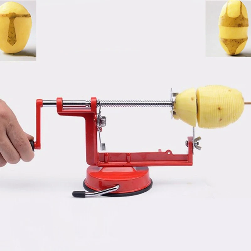 Potato Twist Slicer Stainless Steel Kitchen Accessories Spiral Chip Slicer Manual Cutting Machine Red Metal
Potato Twist Slicer Stainless Steel Kitchen Accessories Spiral Chip Slicer Manual Cutting Machine Red Metal