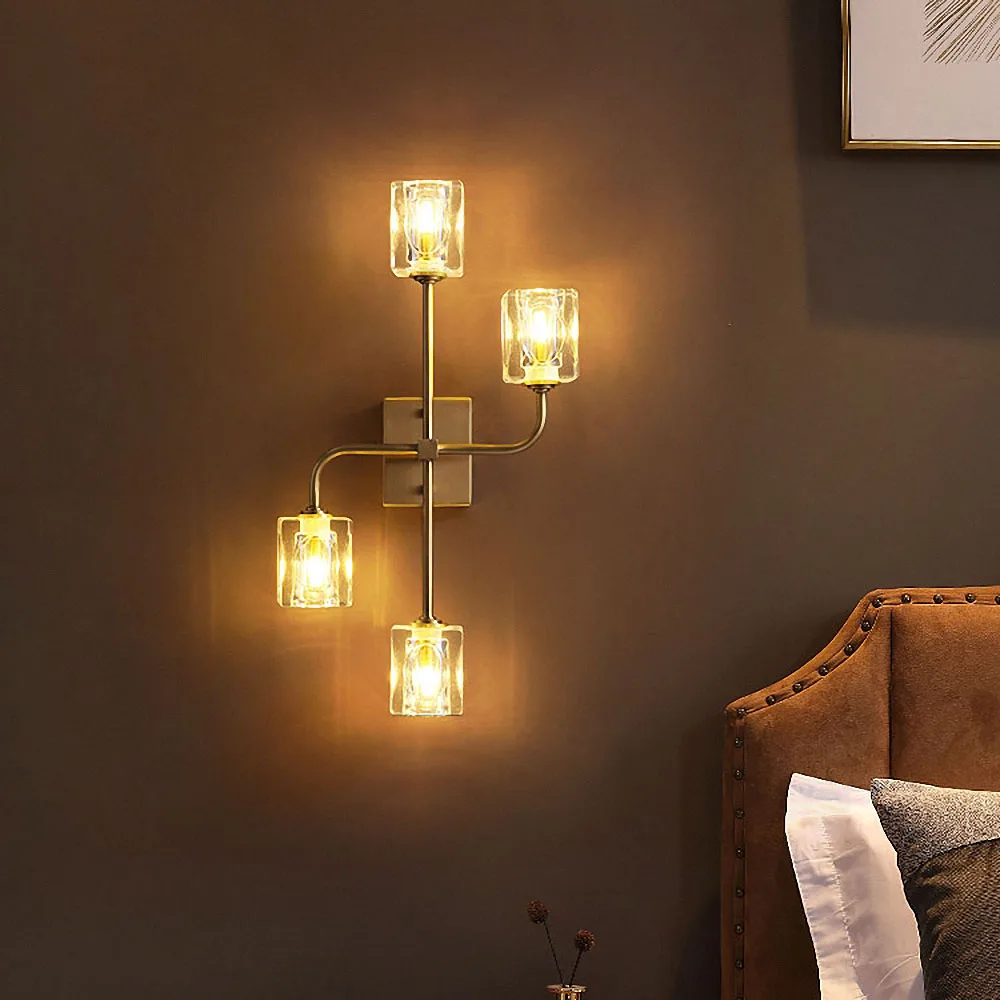 Gewu Copper Modern Style Square G9 Bulb Wall Lamps 336 Suitable for Bedroom Living Room Study | Лампы и освещение