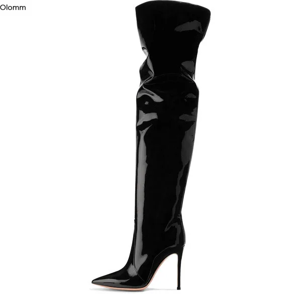 Olomm New Women Over The Knee Boots Sexy Stiletto High Heels Boots Pointed Toe Black Night Club Shoes Women US Size 5-15
Olomm New Women Over The Knee Boots Sexy Stiletto High Heels Boots Pointed Toe Black Night Club Shoes Women US Size 5-15