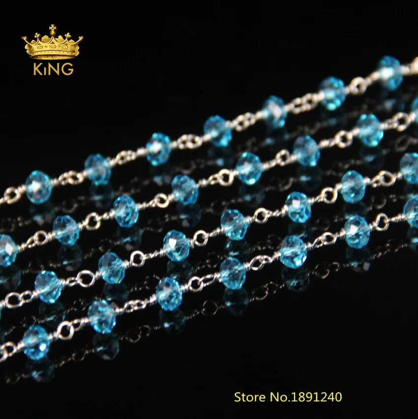 NEW Silver Plated Chain Aquamarine Blue Glass Rondelle Trendy Long Rosary Necklace for Mens&Women 6mm Beads Fashion DS015
NEW Silver Plated Chain Aquamarine Blue Glass Rondelle Trendy Long Rosary Necklace for Mens&Women 6mm Beads Fashion DS015