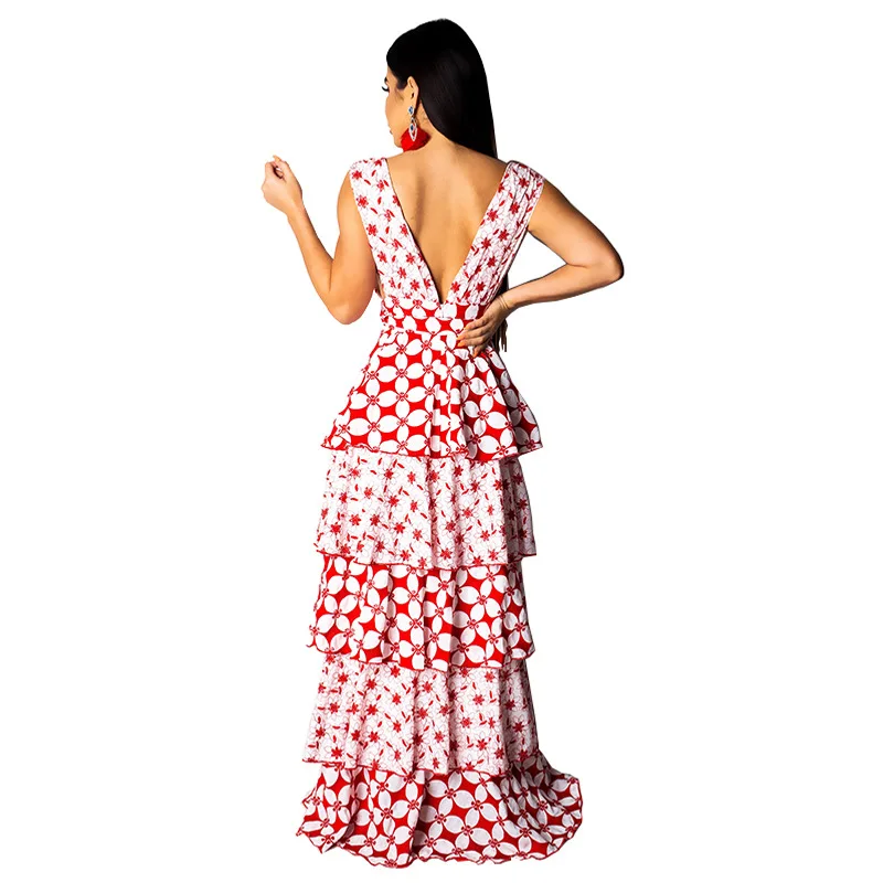 New Runway Women Floral Print Ruffles Layered Dress Female V-Neck Sleeveless Elegant Party Long Dresses Noho Beach Sundress
New Runway Women Floral Print Ruffles Layered Dress Female V-Neck Sleeveless Elegant Party Long Dresses Noho Beach Sundress