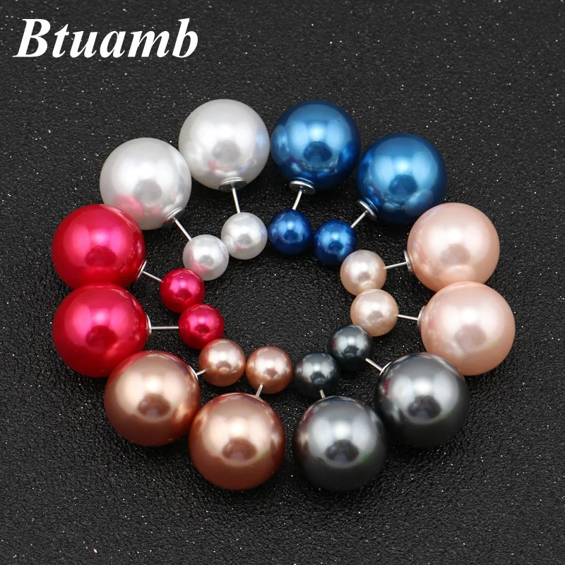 Btuamb Simple Style Double Sides Big Beads Pearl Ball Stud Earring for Women Charm Jewelry Boucle Doreille Free Style Statement
Btuamb Simple Style Double Sides Big Beads Pearl Ball Stud Earring for Women Charm Jewelry Boucle Doreille Free Style Statement