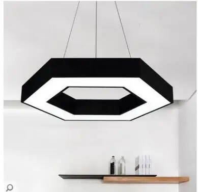 Led office chandelier hexagonal hollow gym supermarket store industrial wind internet bar messenger lamp | Лампы и освещение