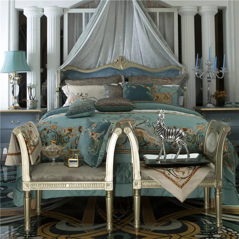 Luxury Royal Embroidery 120S/1000TC Egyptian Cotton Palace Bedding Set Blue Duvet Cover Bed sheet Bed Linen Pillowcases 4pcs
Luxury Royal Embroidery 120S/1000TC Egyptian Cotton Palace Bedding Set Blue Duvet Cover Bed sheet Bed Linen Pillowcases 4pcs