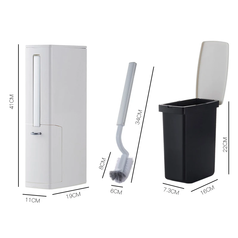 Creative Waste Bins Toilet Brush Set Multi-function Narrow Bathroom Lid Trash Can Plastic Garbage Bags Storage Container Buckets
Creative Waste Bins Toilet Brush Set Multi-function Narrow Bathroom Lid Trash Can Plastic Garbage Bags Storage Container Buckets