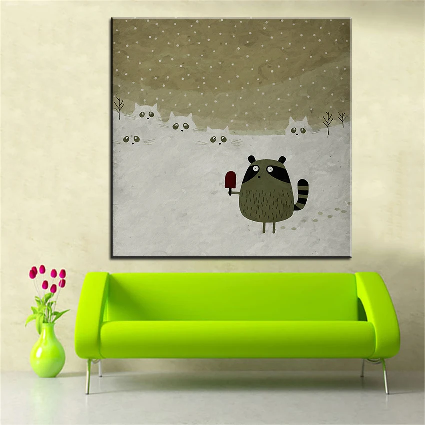Large size Printing Oil Painting raccoon ice cream Wall painting Wall Art Decoration Picture For Living Room painting No Frame
Large size Printing Oil Painting raccoon ice cream Wall painting Wall Art Decoration Picture For Living Room painting No Frame