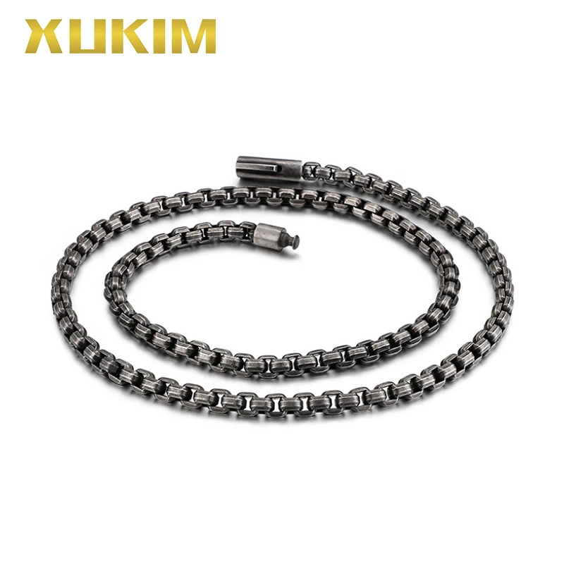 XCN209 Xukim Jewelry titanium steel gun black color Square Pearl Chain men fasion necklace women 2019 new hot gift
XCN209 Xukim Jewelry titanium steel gun black color Square Pearl Chain men fasion necklace women 2019 new hot gift