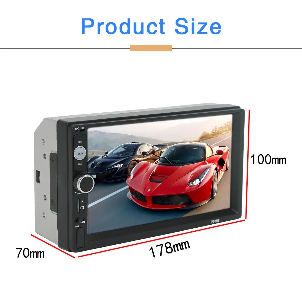 2 Din Car MP5 Player Bluetooth Radio USB AUX Mirror Link Audio 7 Inch HD Touch Screen Auto Stereo In Dash Car Multimedia Player
2 Din Car MP5 Player Bluetooth Radio USB AUX Mirror Link Audio 7 Inch HD Touch Screen Auto Stereo In Dash Car Multimedia Player