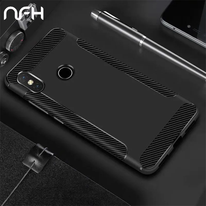 Чехлы для телефонов из углеродного волокна Xiaomi Redmi Note 6 Pro силиконовый мягкий