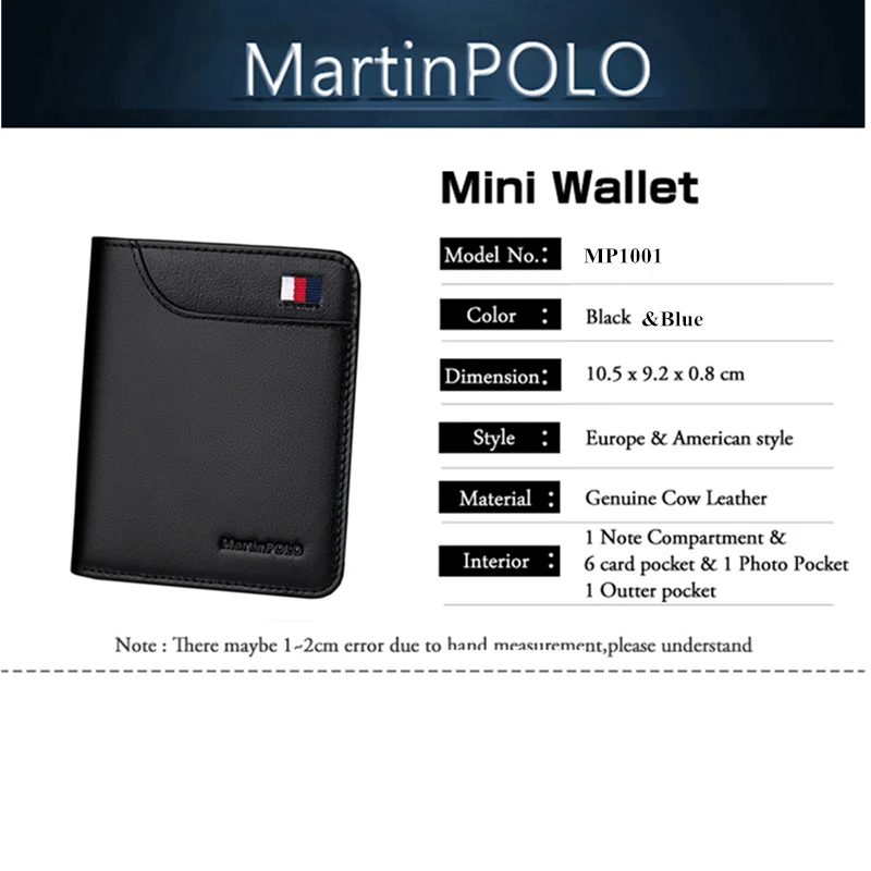 MartinPOLO мужской кошелек Тонкий держатель для кредитных карт мини модные кошельки
