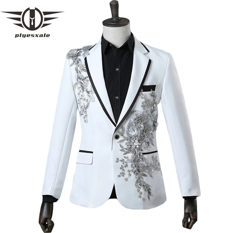 Plyesxale Mens Sequin Crystal Embroidery Blazers Black Red Royal Blue White Blazer Men Nightclub Stage Party Prom Blazers Q291
Plyesxale Mens Sequin Crystal Embroidery Blazers Black Red Royal Blue White Blazer Men Nightclub Stage Party Prom Blazers Q291