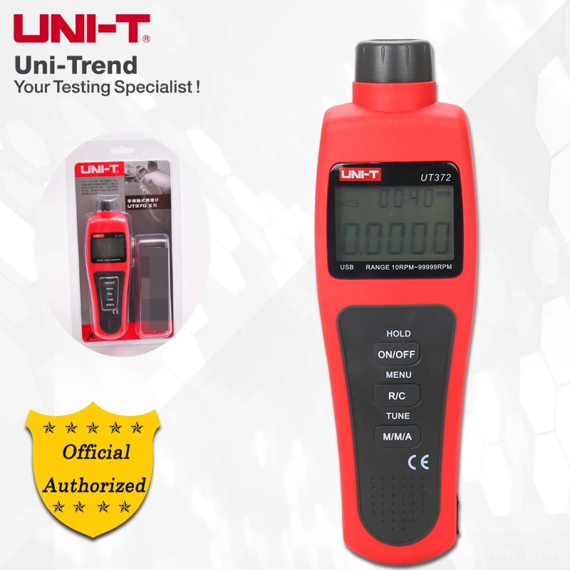 UNI-T UT371/UT372 Tachometer; Hand-held non-contact tachometer, RPM/Data Hold/USB Interface, Auto Power Off
UNI-T UT371/UT372 Tachometer; Hand-held non-contact tachometer, RPM/Data Hold/USB Interface, Auto Power Off