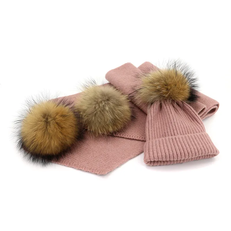 Children Real fur Pompoms Winter Hat Scarf Sets Girls Boys Warm Knitted Cap Scarf Set 2 Pieces/Set Baby Kids Casual Hats Scarves
Children Real fur Pompoms Winter Hat Scarf Sets Girls Boys Warm Knitted Cap Scarf Set 2 Pieces/Set Baby Kids Casual Hats Scarves