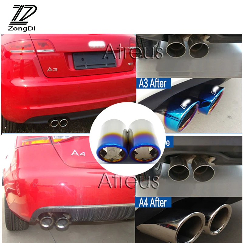 ZD 2PCS Stainless steel Automobiles Car Exhaust Tip Muffler Pipe Covers For Audi A3 A4 B8 A6 C6 A5 Q5 Q7 Q3 A1 Auto Accessories
ZD 2PCS Stainless steel Automobiles Car Exhaust Tip Muffler Pipe Covers For Audi A3 A4 B8 A6 C6 A5 Q5 Q7 Q3 A1 Auto Accessories