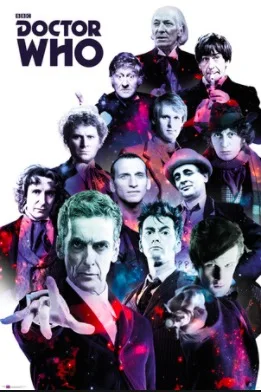 Doctor Who 12 Doctors Collage Sci Fi TV Ретро Винтажный Классический постер Холст Живопись
