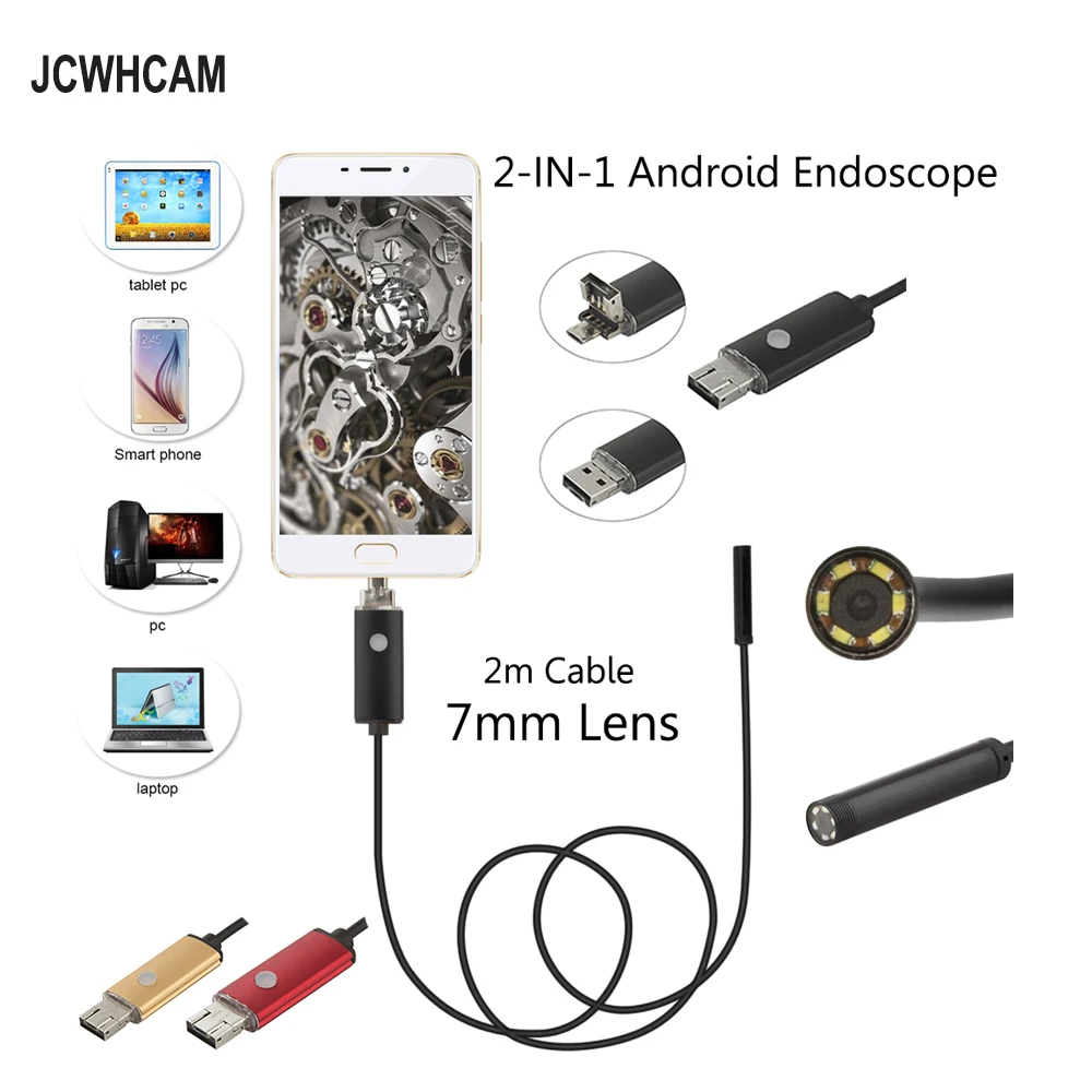 JCWHCAM New 2M 6 LED IP67 Waterproof USB Android Endoscope Borescope Tube Snake Endoscope Camera 7mm Lens Mirror As Gift
JCWHCAM New 2M 6 LED IP67 Waterproof USB Android Endoscope Borescope Tube Snake Endoscope Camera 7mm Lens Mirror As Gift