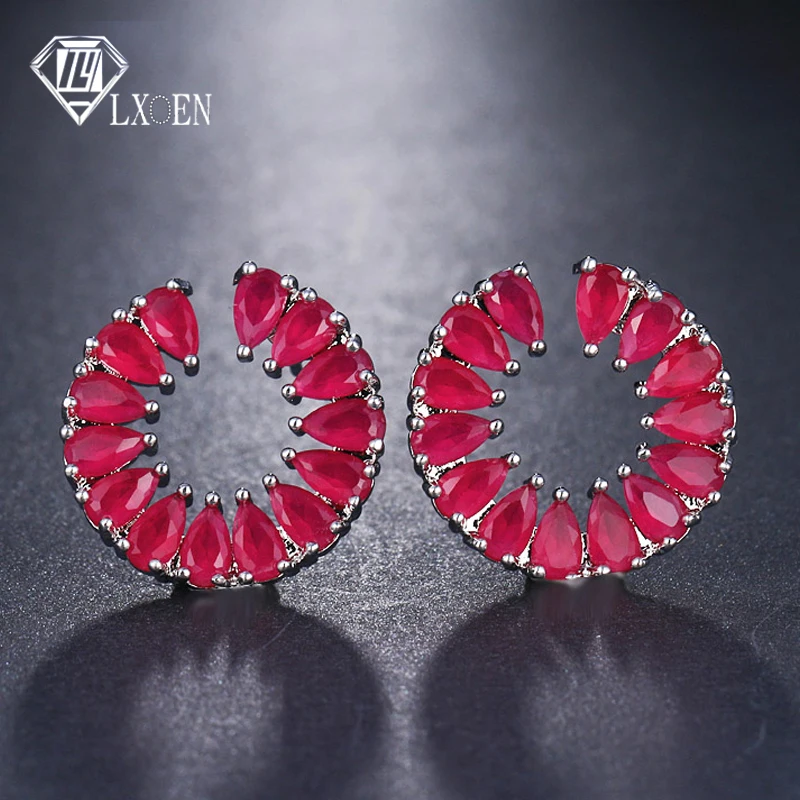 LXOEN Red Zirconia Round Stud Earrings with Silver Color Women Earings Wedding Jewelry Gifts
LXOEN Red Zirconia Round Stud Earrings with Silver Color Women Earings Wedding Jewelry Gifts