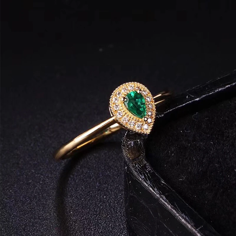 ANI 18K Yellow Gold (AU750) Emerald Women Wedding Ring Certified Natural Diamond Pear Cut Ring for Engagement Jewelry Bague
ANI 18K Yellow Gold (AU750) Emerald Women Wedding Ring Certified Natural Diamond Pear Cut Ring for Engagement Jewelry Bague