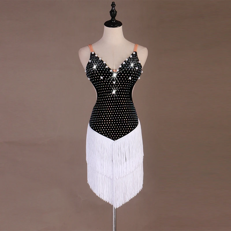white tassel latin dance dress women latin dress black salsa dress latin practice wear latin competition dress salsa costume
white tassel latin dance dress women latin dress black salsa dress latin practice wear latin competition dress salsa costume