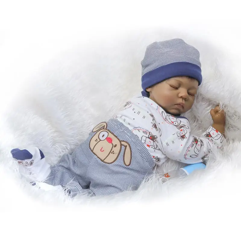 55cm NPK Doll Lifelike Reborn Silicone babies adorable black skin sleeping dolls handmade modeling Kids Birthday Xmas Gift
55cm NPK Doll Lifelike Reborn Silicone babies adorable black skin sleeping dolls handmade modeling Kids Birthday Xmas Gift