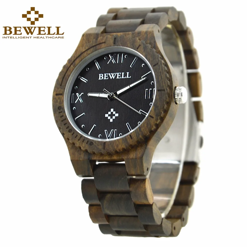 BEWELL Wooden Quartz Watches for Men Roman Numeral Time Luminous Clock Hands Crafted Luxury Wrist Watch Reloj Hombre 065A
BEWELL Wooden Quartz Watches for Men Roman Numeral Time Luminous Clock Hands Crafted Luxury Wrist Watch Reloj Hombre 065A