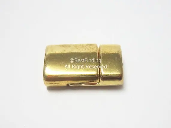 Магнитная застежка 10x2 мм золотой цвет плоская кожаная clasps-FC01G 10 | Украшения и