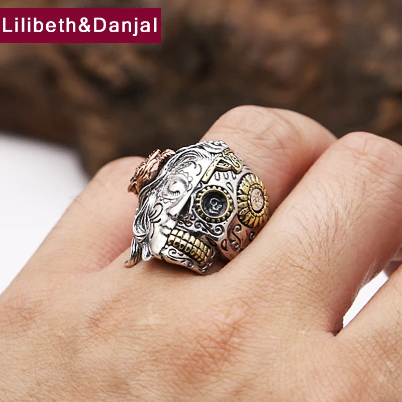 Finger Ring 100% Real 925 Sterling Silver Two Face Devil Skull Vintage friendship rings infinity Women Men jewelry Punk GR5
Finger Ring 100% Real 925 Sterling Silver Two Face Devil Skull Vintage friendship rings infinity Women Men jewelry Punk GR5