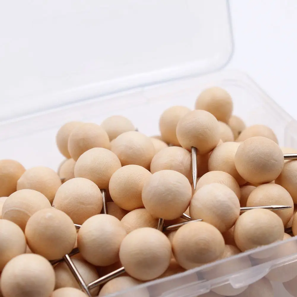 130pcs Round Wood Decorative Push Pins, Wood Head and Steel Needle Point Thumb Tacks for Photos, Maps and Cork Boards
130pcs Round Wood Decorative Push Pins, Wood Head and Steel Needle Point Thumb Tacks for Photos, Maps and Cork Boards