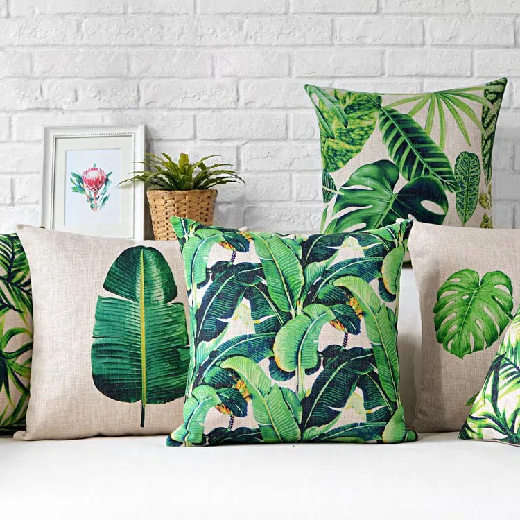 Retro Decorative Cushion Cover Green Leaf Palm Throw Pillows Case Tropical Cushions Covers Home Decor for Sofa 45x45cm
Retro Decorative Cushion Cover Green Leaf Palm Throw Pillows Case Tropical Cushions Covers Home Decor for Sofa 45x45cm