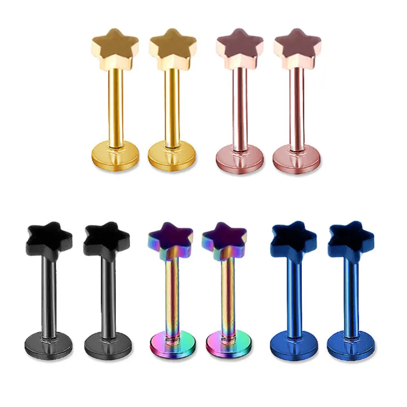 1PCS Fashion Helix Tongue Rings Piercing Gold Pentagram Labret Rings Barbell Piercing Women Men Ear Stud Body Jewelry
1PCS Fashion Helix Tongue Rings Piercing Gold Pentagram Labret Rings Barbell Piercing Women Men Ear Stud Body Jewelry