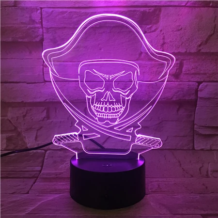 Halloween Pirate Cool Gift LED Creative Night Lamp High Quality Acrylic 3D Lights Baby Bedroom Table Lamp with USB Cable 3D503
Halloween Pirate Cool Gift LED Creative Night Lamp High Quality Acrylic 3D Lights Baby Bedroom Table Lamp with USB Cable 3D503