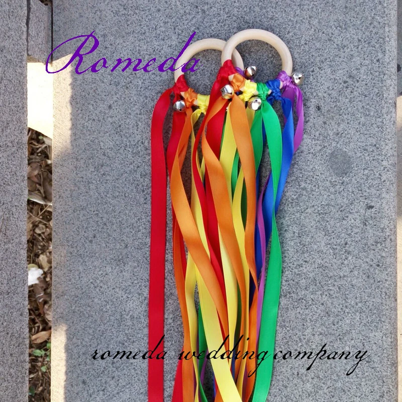 New Arrived Rainbow Color Stain ribbon Wooden Ring With Bell Birthday Party Favors
New Arrived Rainbow Color Stain ribbon Wooden Ring With Bell Birthday Party Favors