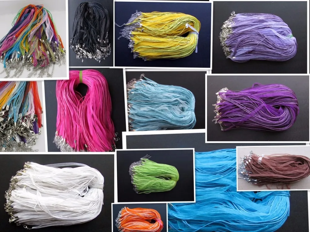 10pcs/lot 17-19 Inch Adjustable Assorted Colors Organza Ribbon Necklace Cord with Lobster Clasp For DIY Jewelry Making
10pcs/lot 17-19 Inch Adjustable Assorted Colors Organza Ribbon Necklace Cord with Lobster Clasp For DIY Jewelry Making