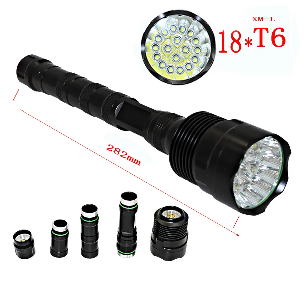 Мощный светодиодный фонарик лм 18x XM-L T6 Ультраяркий тактический фонарь