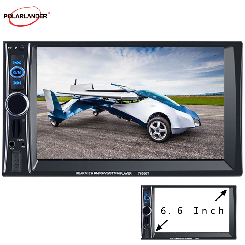 

8G MAP Card Car Stereo Radio 6.6" HD 2DIN GPS Navigation MP5 Player Support USB/TF/AUX AUX FM Radio Bluetooth car radio