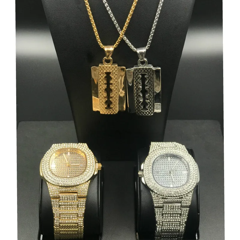 Luxury Men Gold Color Watch Hip Hop Men stylish Necklace Ice Out Cuban Watch Crystal Miami Pendant & Rope Chain Hip Hop For Men
Luxury Men Gold Color Watch Hip Hop Men stylish Necklace Ice Out Cuban Watch Crystal Miami Pendant & Rope Chain Hip Hop For Men