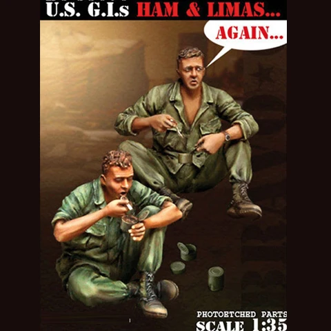 1/35 U.S. GIs "Ham & Limas...again" Resin kit soldiers GK Military theme of WWII Scene combination Uncoated No colour
1/35 U.S. GIs "Ham & Limas...again" Resin kit soldiers GK Military theme of WWII Scene combination Uncoated No colour