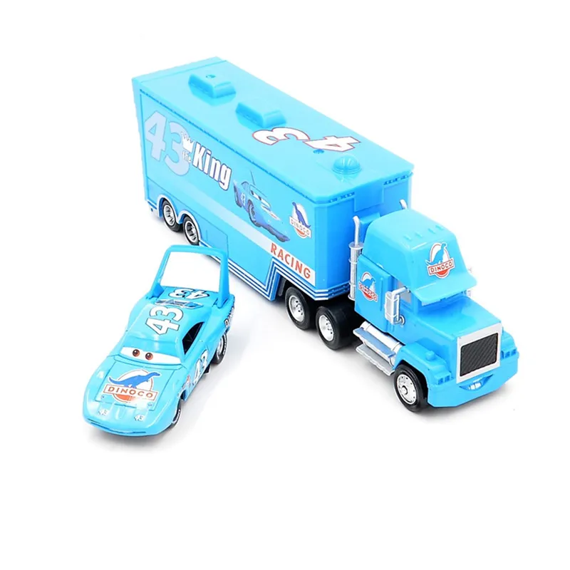Disney Pixar Cars 2 шт. Lightning McQueen City Construction Mack Truck The King 1:55 литые под давлением