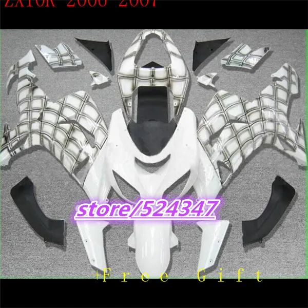 Custom motorcycle three for Ninja ZX10R 06 07 kawasaki Ninja ZX10R snow-white small grid barca first fairing sections
Custom motorcycle three for Ninja ZX10R 06 07 kawasaki Ninja ZX10R snow-white small grid barca first fairing sections